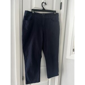 Seasalt Cornwall Women Navy Blue Stretch Cropped Trousers Pants Size UK 12 US 8